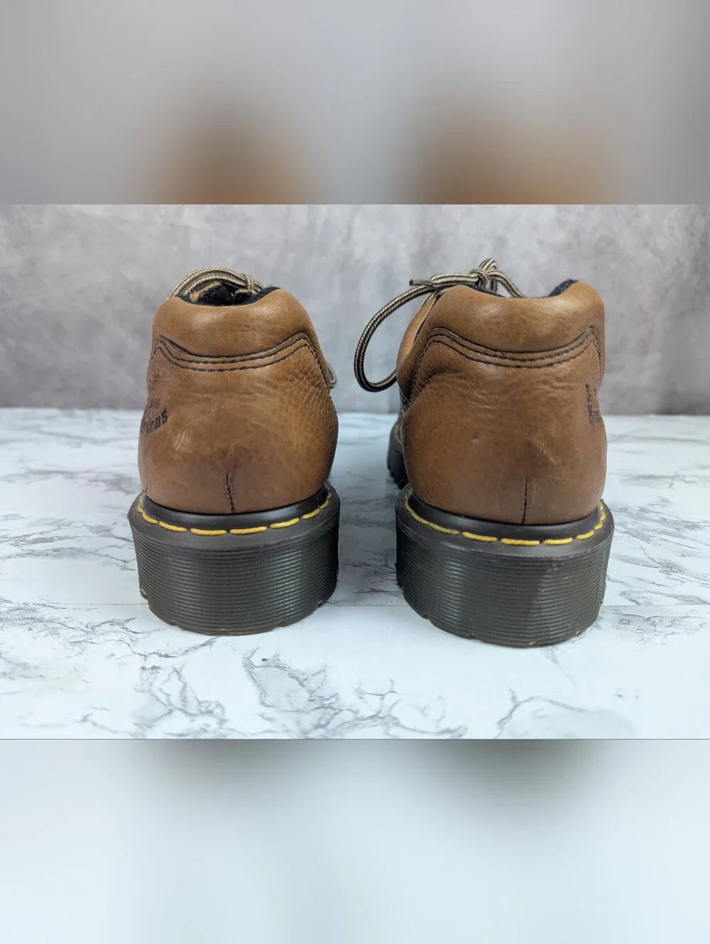 Vintage Dr. Martens Chunky Brown Leather Oxfords Lug Sole 90s Y2K